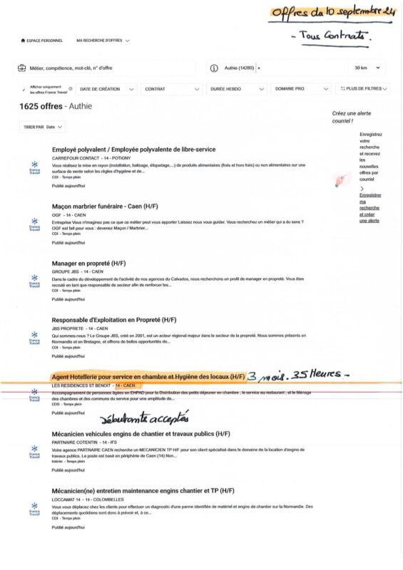 A.I.A.E : Offres d’emplois du 10/09