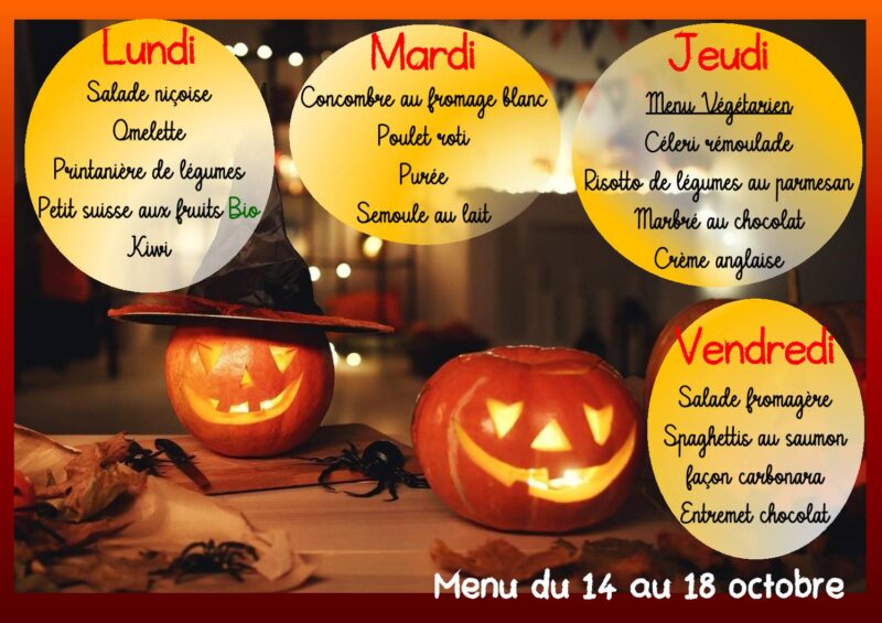 Menu du 14 au 18/11