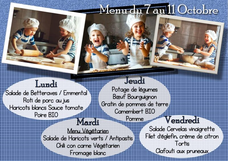 Menu du 07 au 11/10