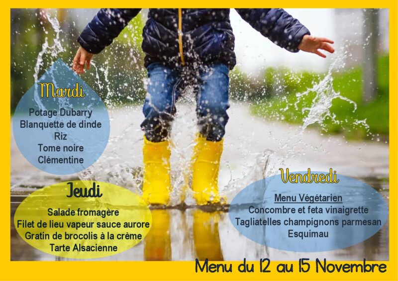 Menu du 12 au 15/11