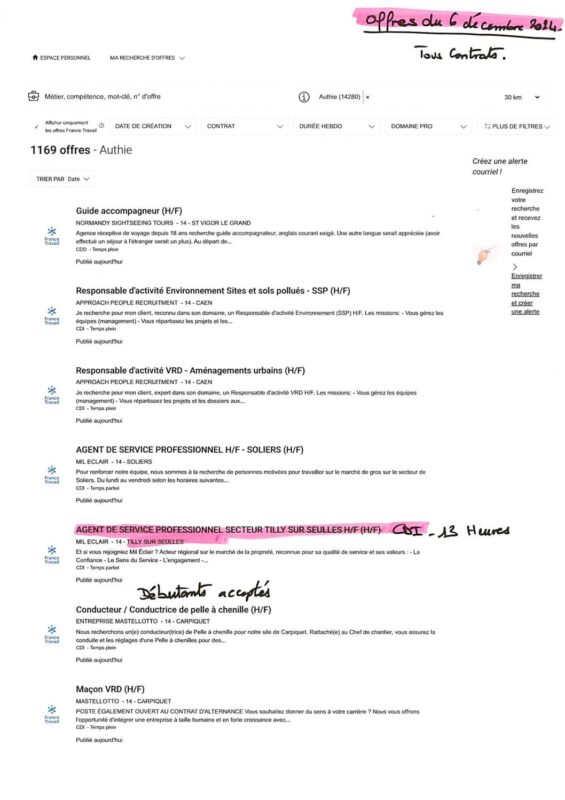 A.I.A.E : Offres d’emplois du 06/12