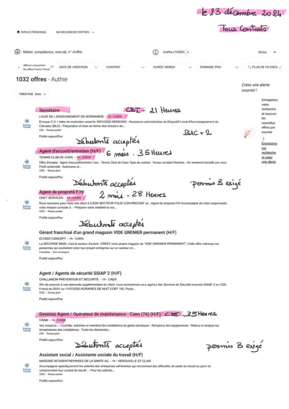 A.I.A.E : Offres d’emplois du 23/12